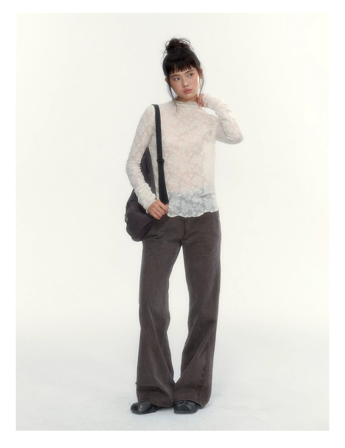 "A Season Called Autumn" Coffee Brown Vintage Washed Wide-Leg Utility Pants