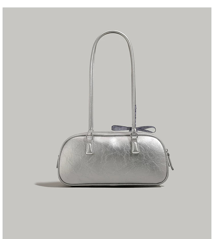 "Silver Siren" Shoulder Bag (Silver / Black / White / Pale Yellow)