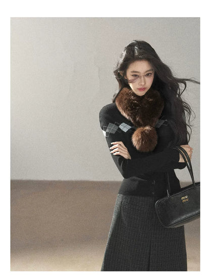AOMALM - Real Fur Winter Scarf & Neck Warmer