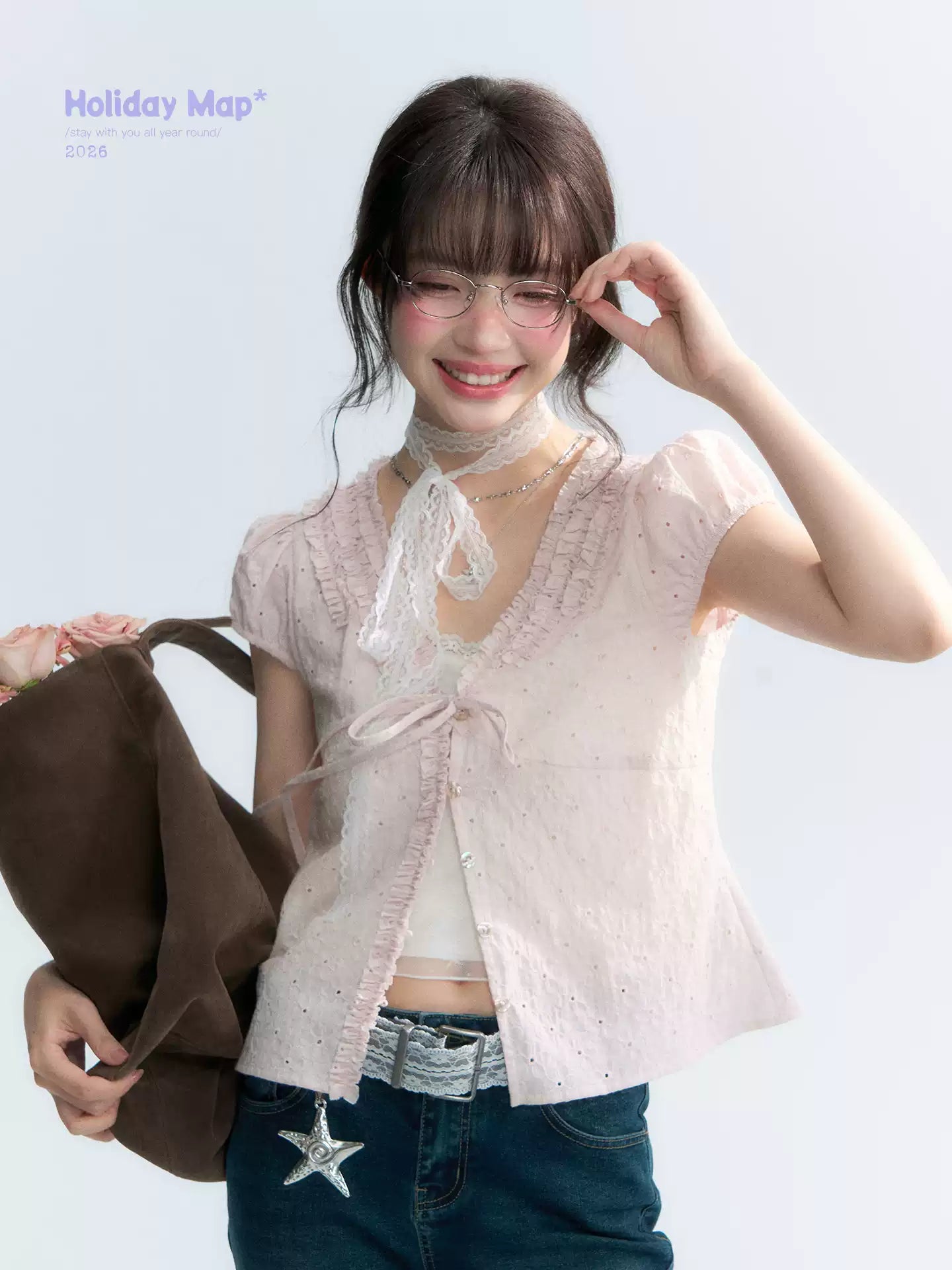"First Confession" Ivory Lace Bow Cami Top