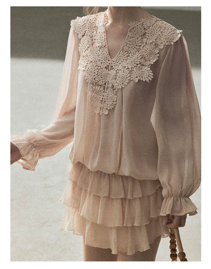 "Flowers on the Breeze" Blush Pink Top & Mini Skirt Two-Piece Set