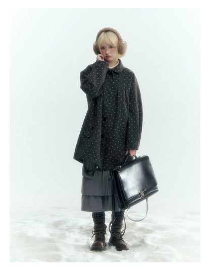 Horridale - Light Gray Pleated Knit Bubble Skirt with Oversized Pockets