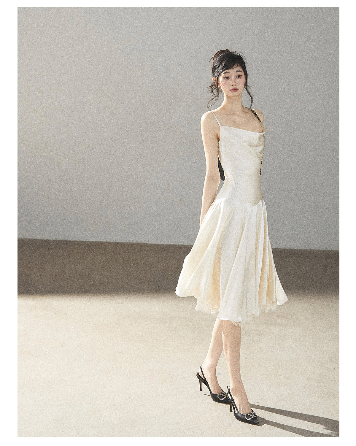 170726 "Planting a Garden of Pear Blossoms" Cream White Lace Mini Dress