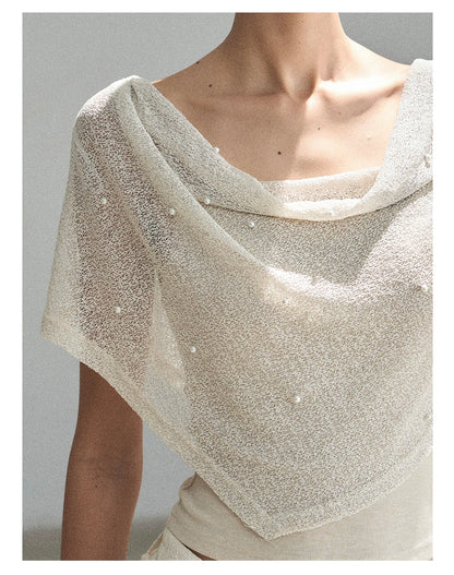 "The Scent of Soapberry" Dutch Cream Beaded Sheer Cover-Up Set