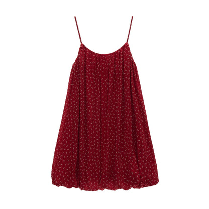 "Retro Rouge Mood" Floral Cami Top & Mini Dress Set WE975