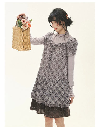 "Misty Ripples" Misty Lavender Lace Mock Neck Knit Top
