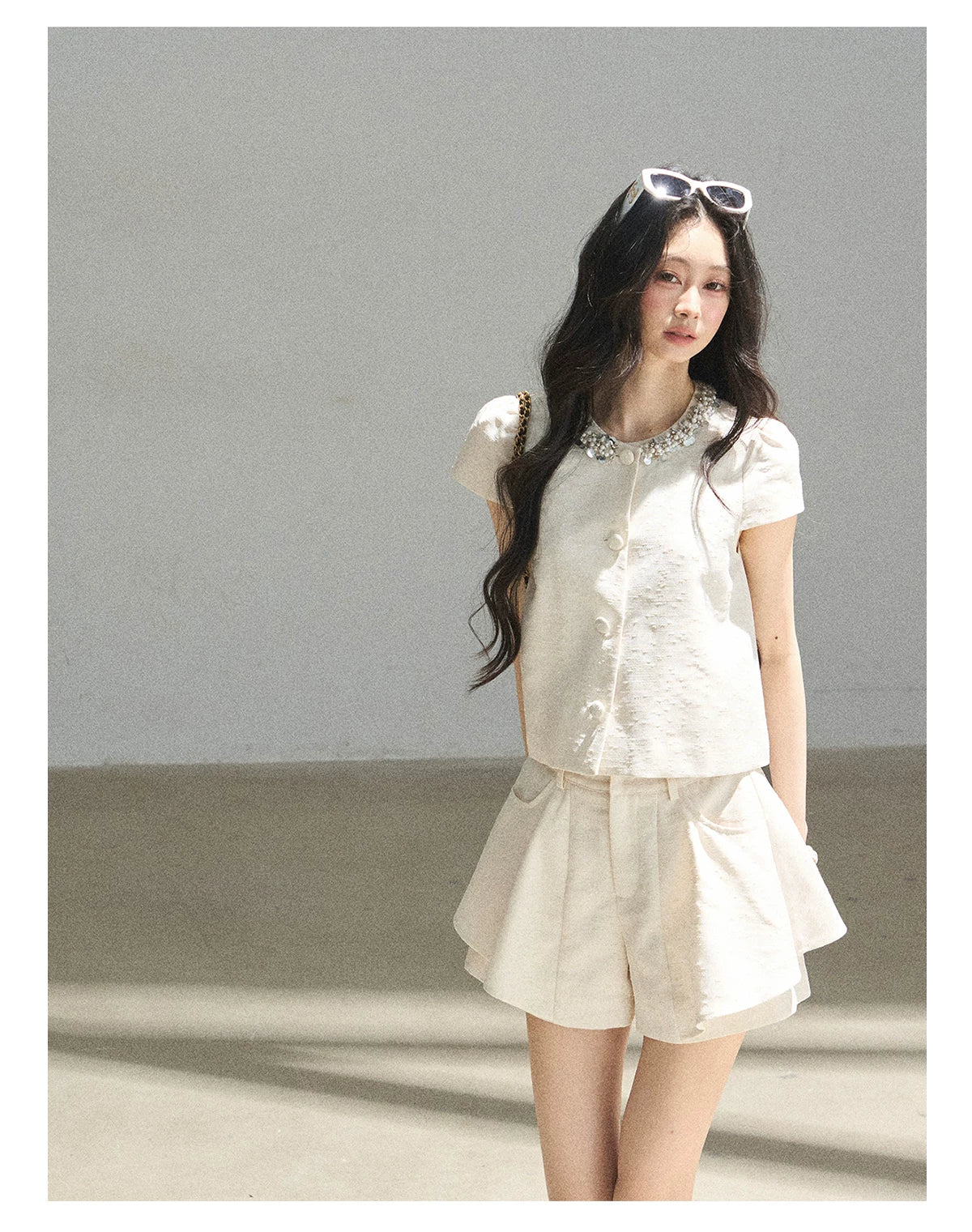 "Summer in the Sunlight" Dutch Cream Tweed Two-Piece Set