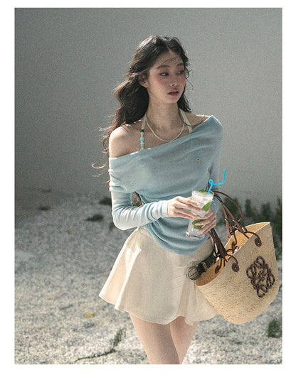 “Sugar Frost Diaries” Crystal Blue Layered Halter Top