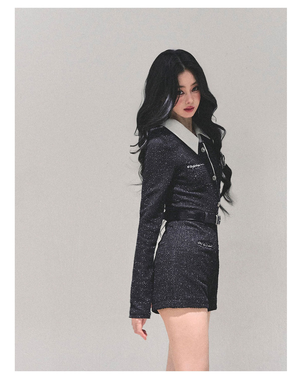 少也眼 “Echoes of Stillness” Tweed-Inspired Winter Jumpsuit 235232