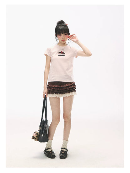 "Layer Cake" Chocolate Brown Lace Ruffle Bloomers