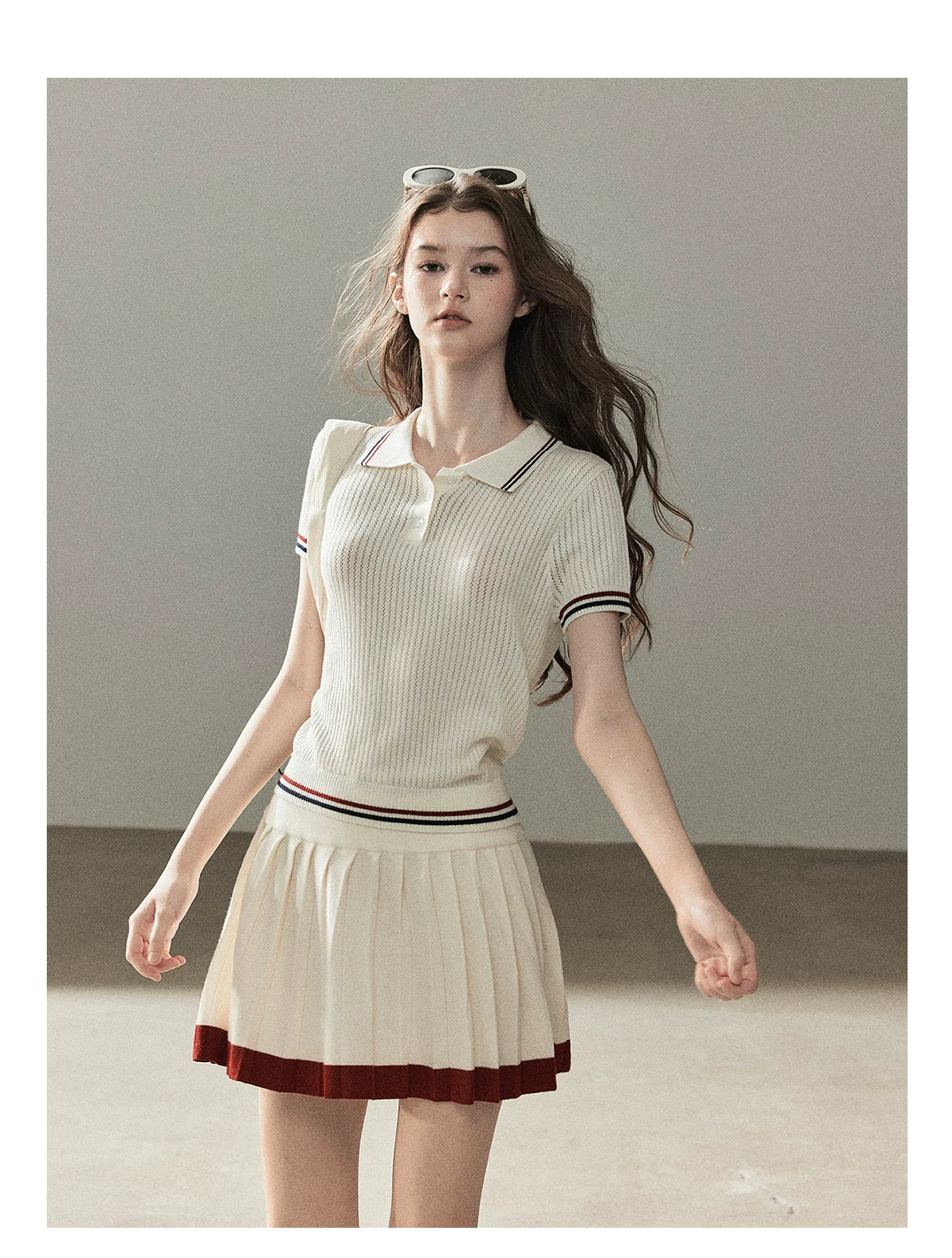 "The Softest Touch" Dutch Cream Collegiate Knit Top & Mini Skirt Set