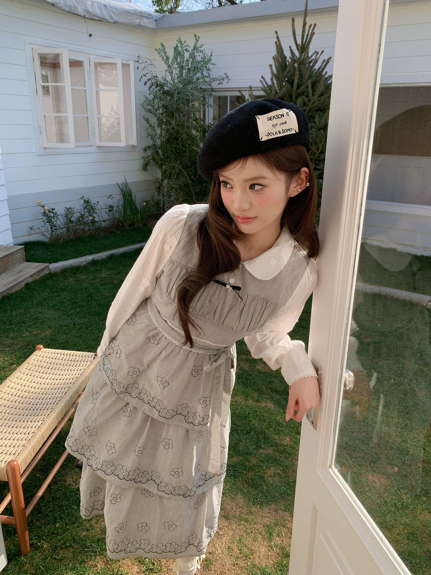 “Woodland Waltz Reverie” Grey Layered Cake Dress