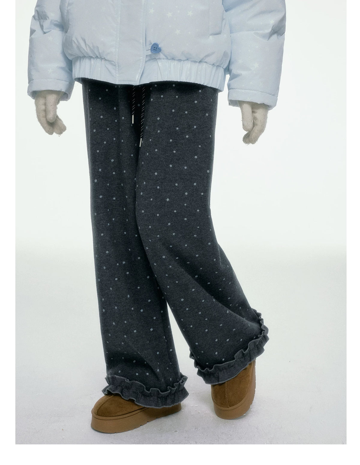 BIBIBENCY - Dark Gray Polka Dot Sweatpants