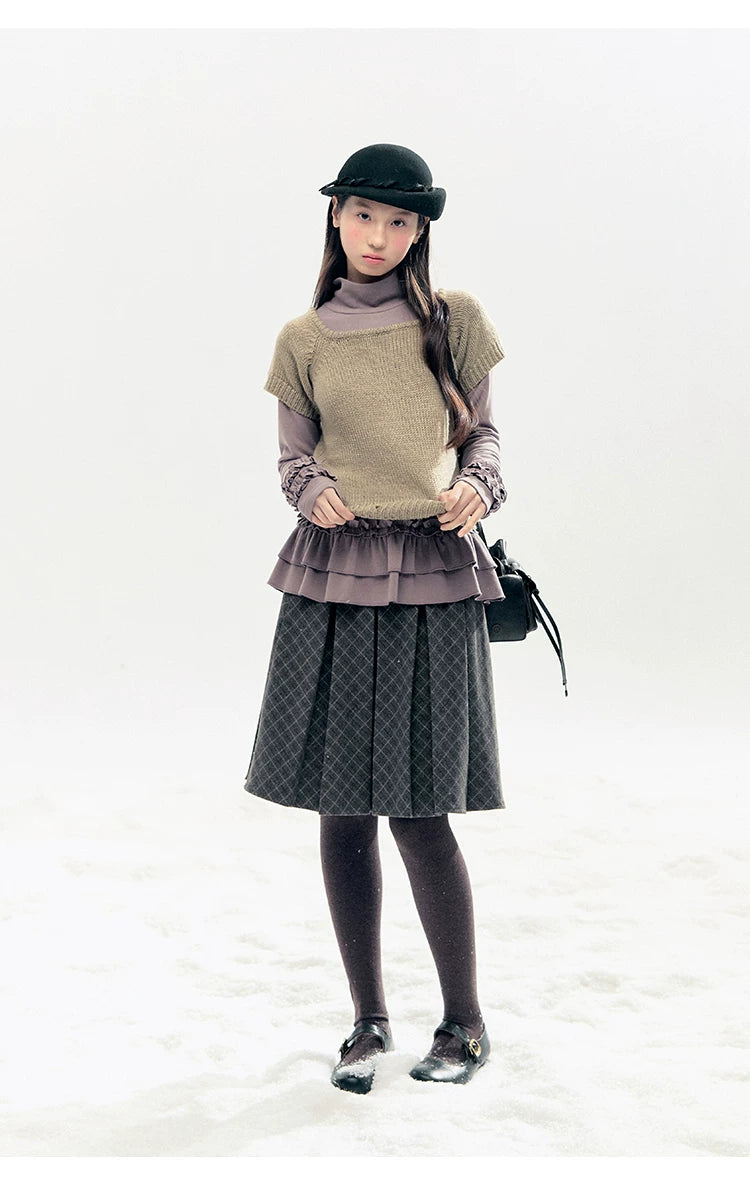 "Vintage Sonata" Khaki 3-Way Convertible Knit Top Set