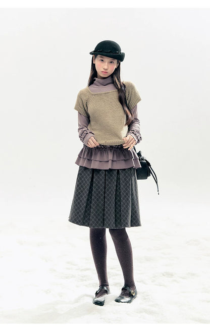 "Vintage Sonata" Khaki 3-Way Convertible Knit Top Set