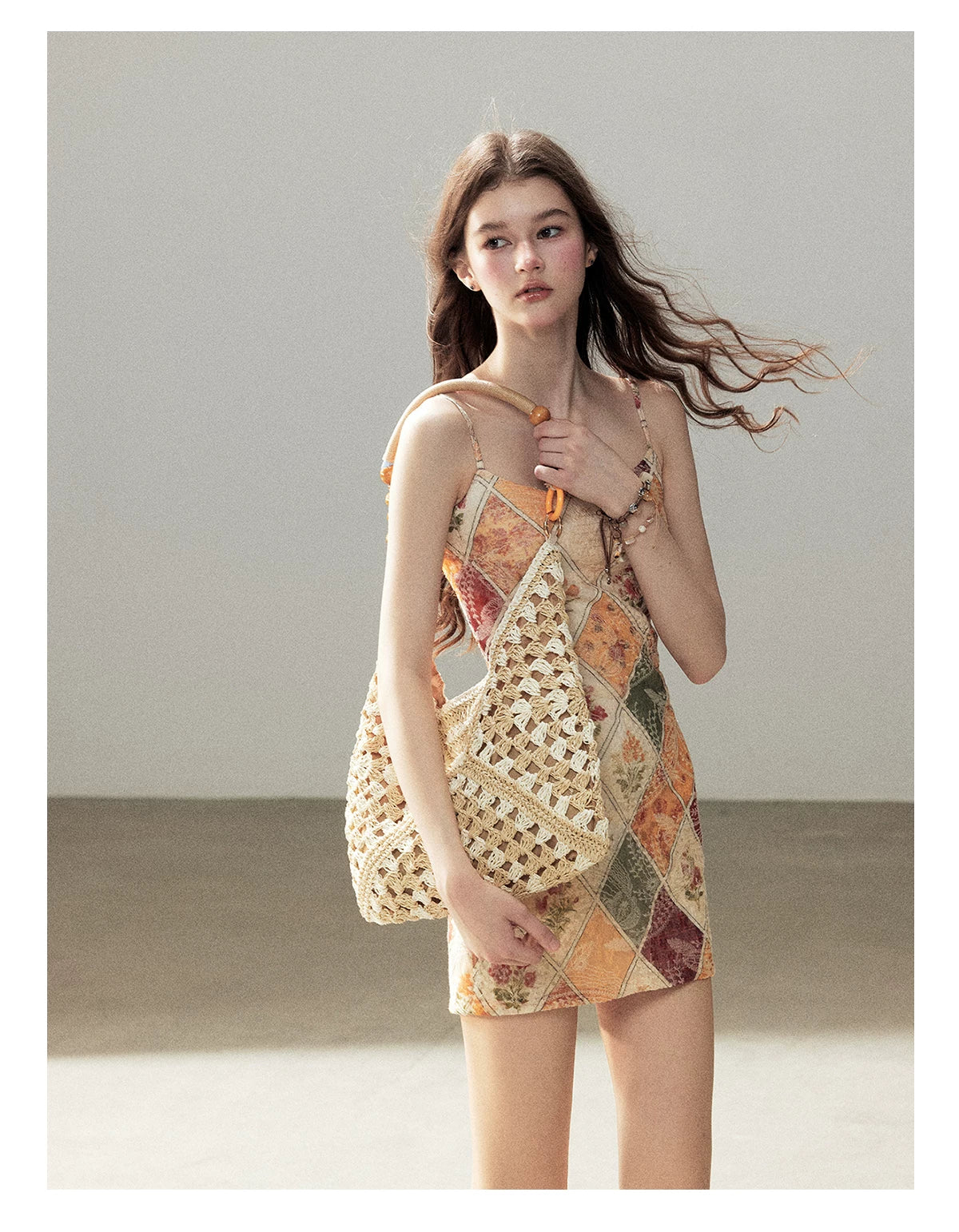 "In Her Lingering Gaze" Van Dyke Brown Floral Cami Bodycon Mini Dress
