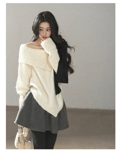 AOMALM - "Winter Traces" Dark Heather Gray Pleated A-Line Mini Skirt