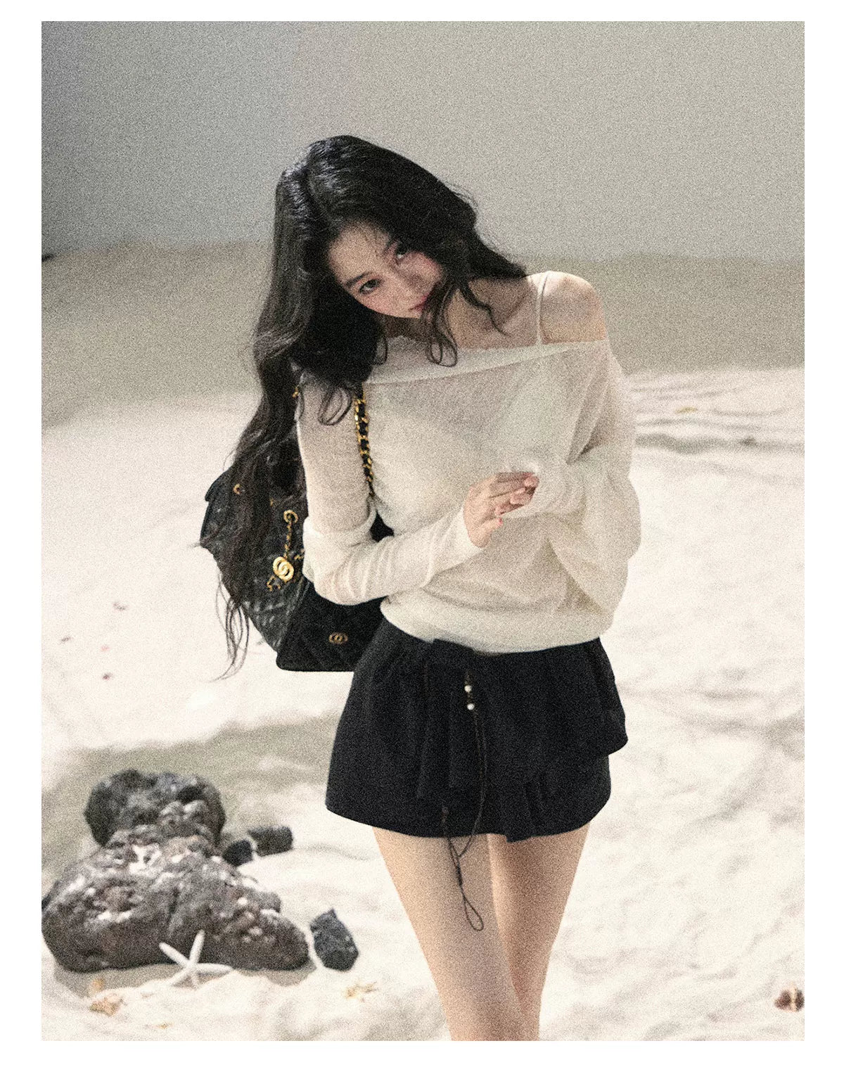 "Layered Petals in Motion" Black Iris Ruffle Skort 5324853