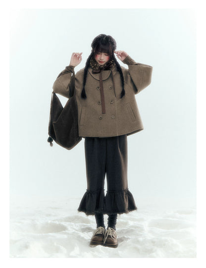 Horridale - [FREE GIFT] Vintage Bow-Tie Faux Fur Collar Scarf (Cream White / Brown)