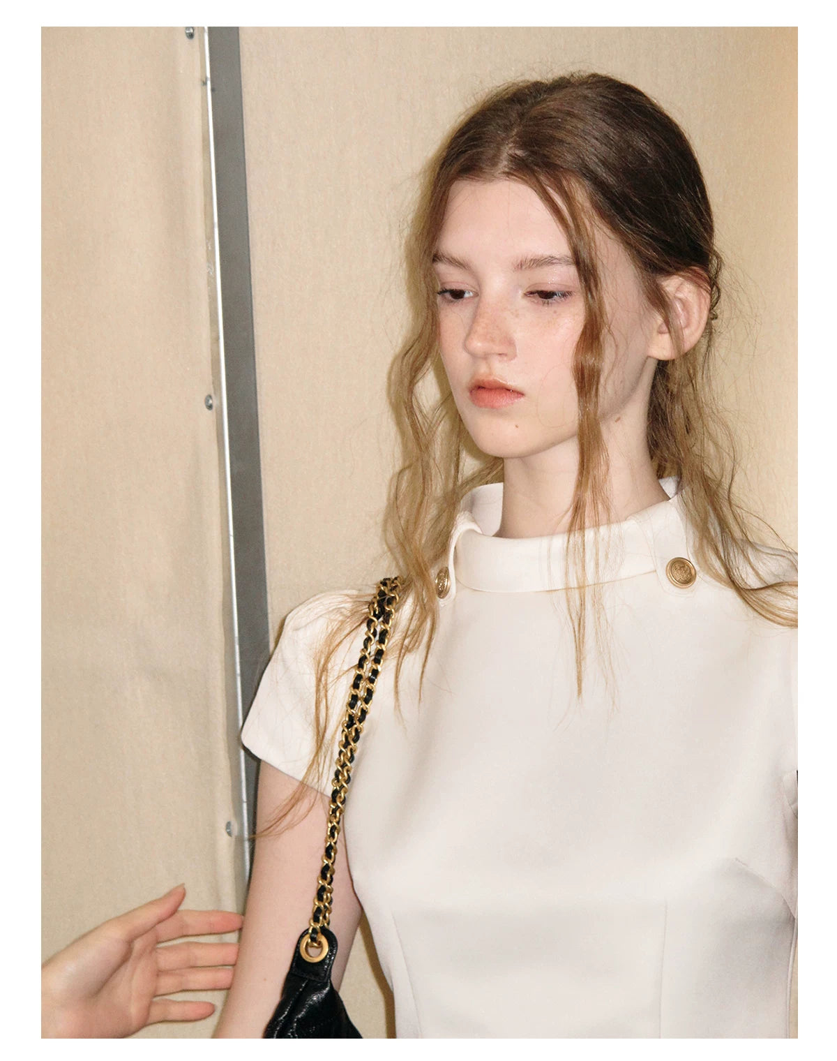 "Light Above the Clouds" Cream Ivory Satin Fit & Flare Mini Dress