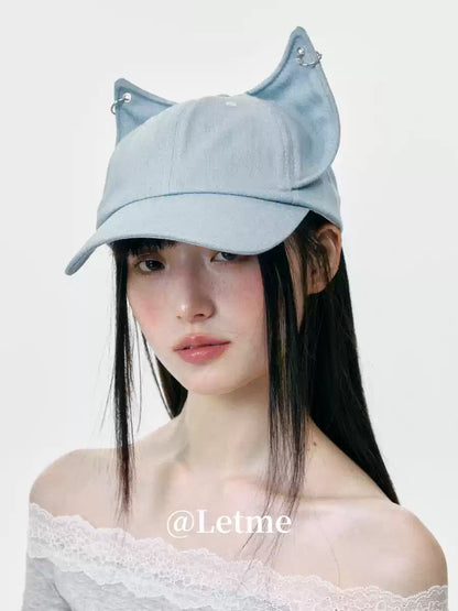 Cat Ear Denim Baseball Cap – Cute Korean Style Hat
