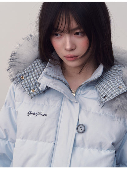 Soote Season - Glacier Blue City Sport Cinched-Waist Short Down Jacket