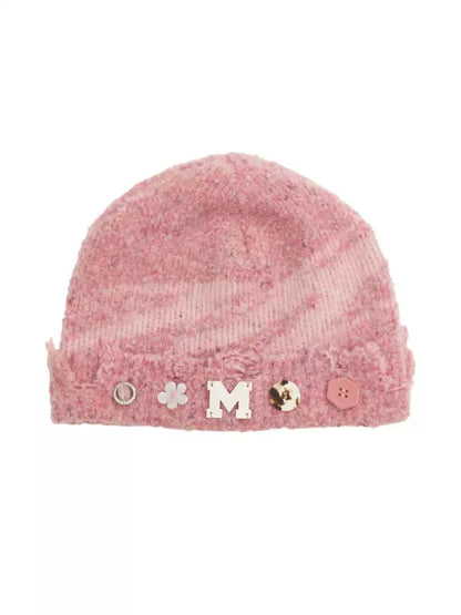 MAMC - Pink Logo Knit Beanie Hat WE212
