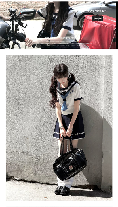 "Evening Star" Classic Sailor Uniform Collection (Sailor Blouse / Pleated Mini Skirt / Pleated Midi Skirt / Sailor Scarf)