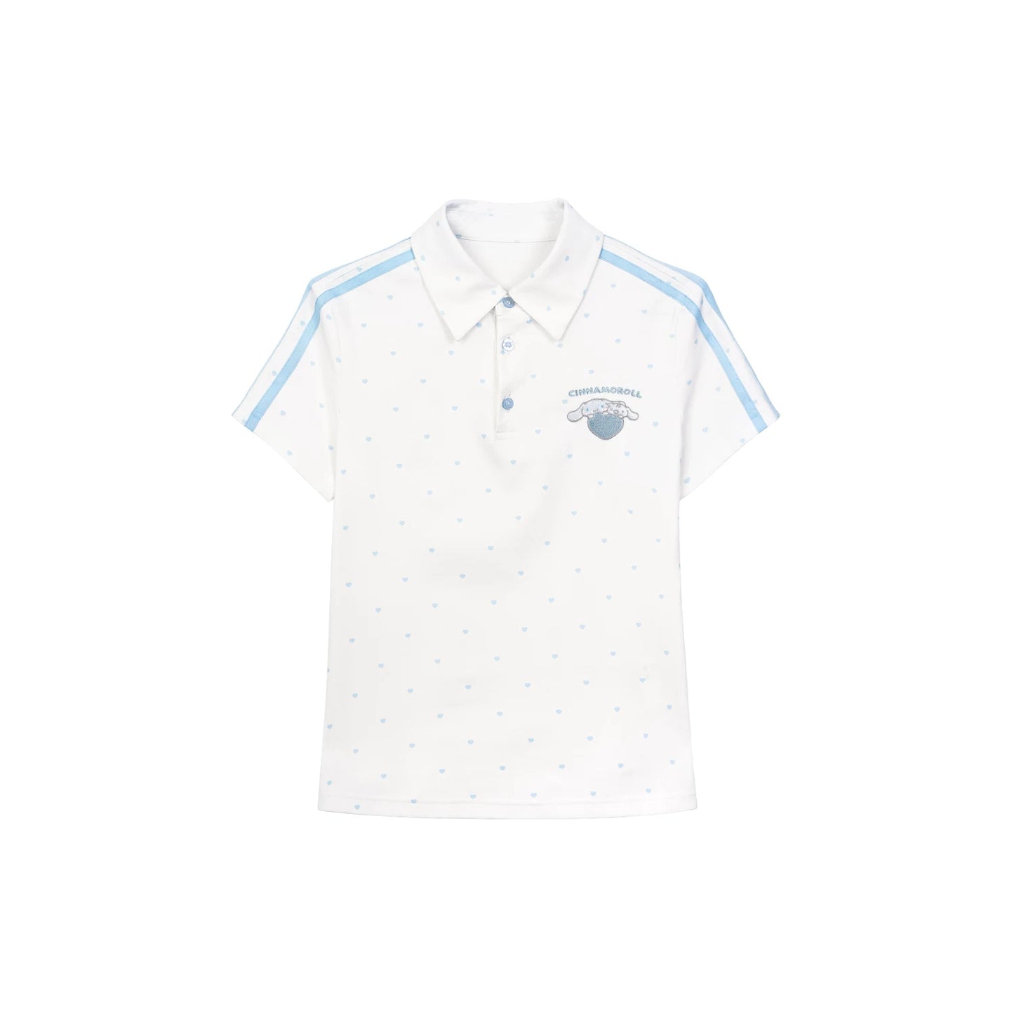 "Blue Heart Campus" Polka Dot Polo Collection (Polo Shirt / Pleated Skirt / Shorts)