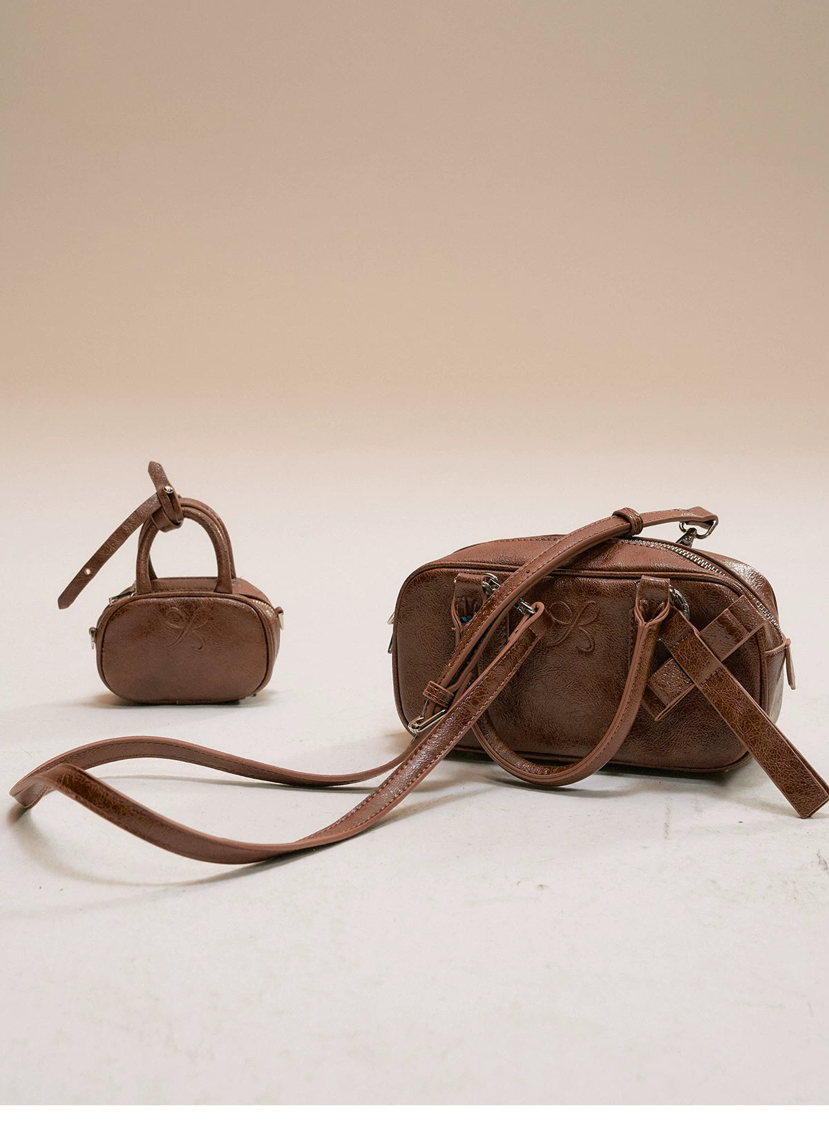 SunsetPark - Suede Bow Boston Handbag (Red / Brown / Floral / Blue / Pink)