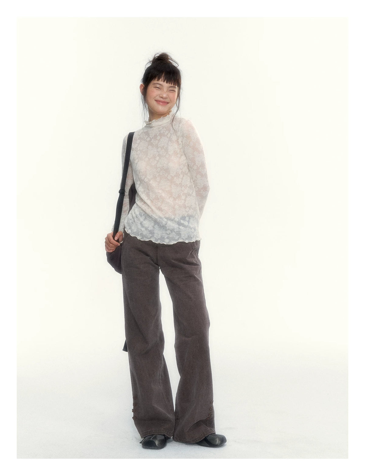 "A Season Called Autumn" Coffee Brown Vintage Washed Wide-Leg Utility Pants