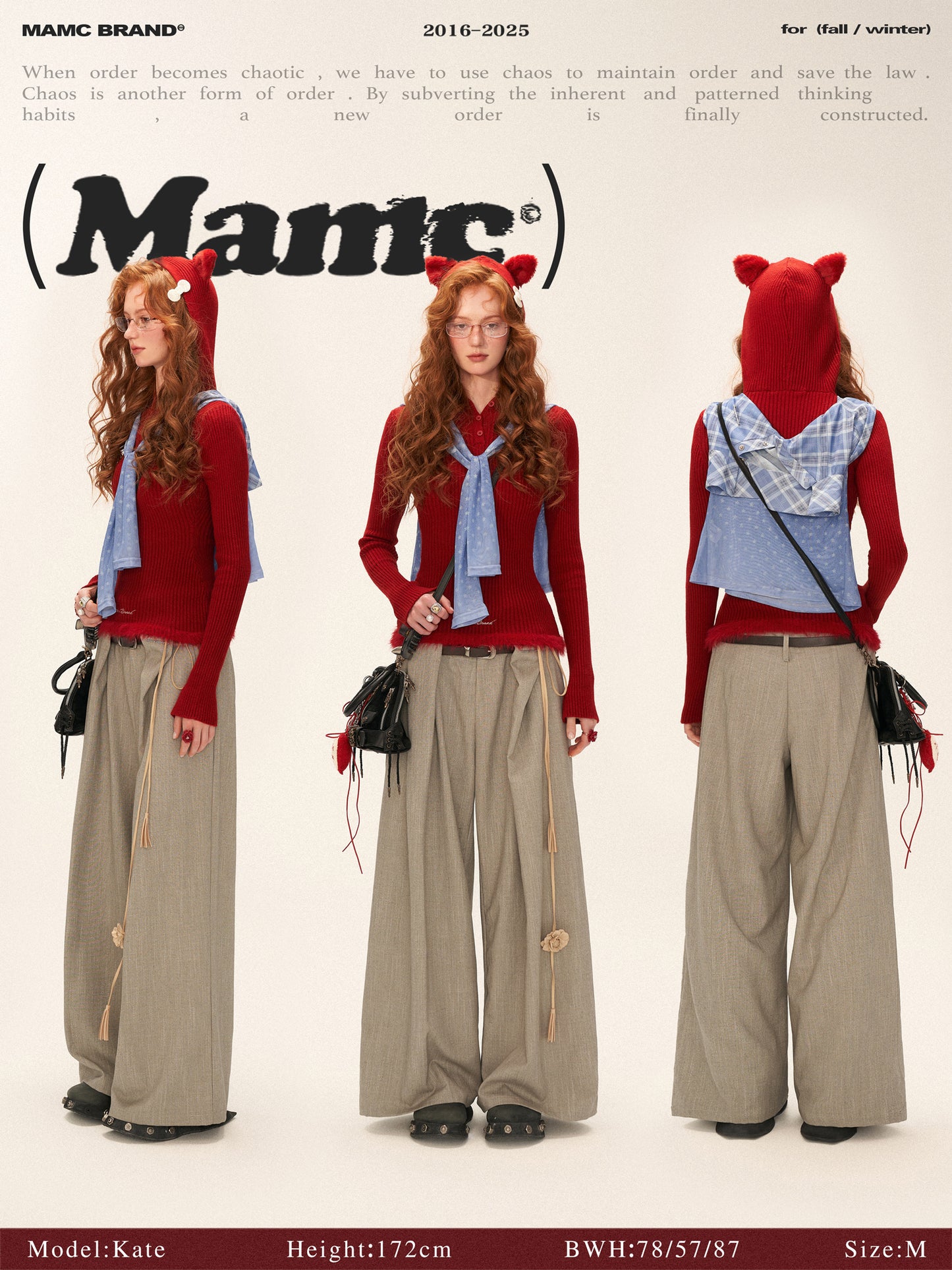 Cute Cat Ear Ribbed Knit Hoodie WE772 (Bold Red)
