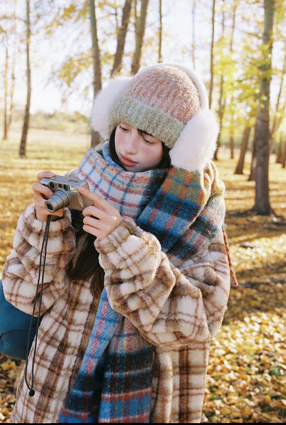 Zzouu - Coffee Grid Cotton Jacket