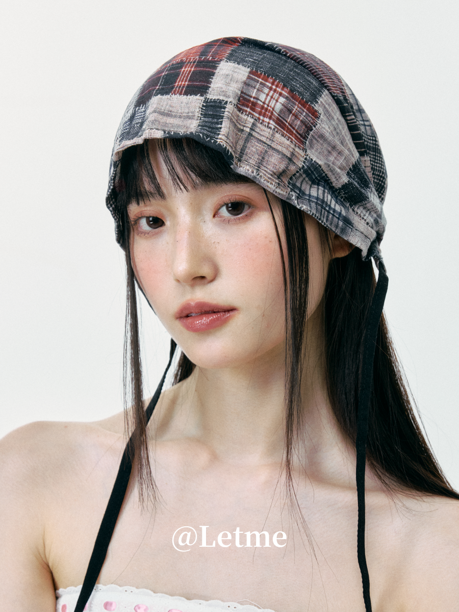 Distressed Slouchy Headscarf Beanie Hat