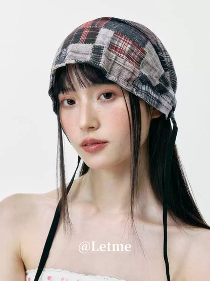 Distressed Slouchy Headscarf Beanie Hat
