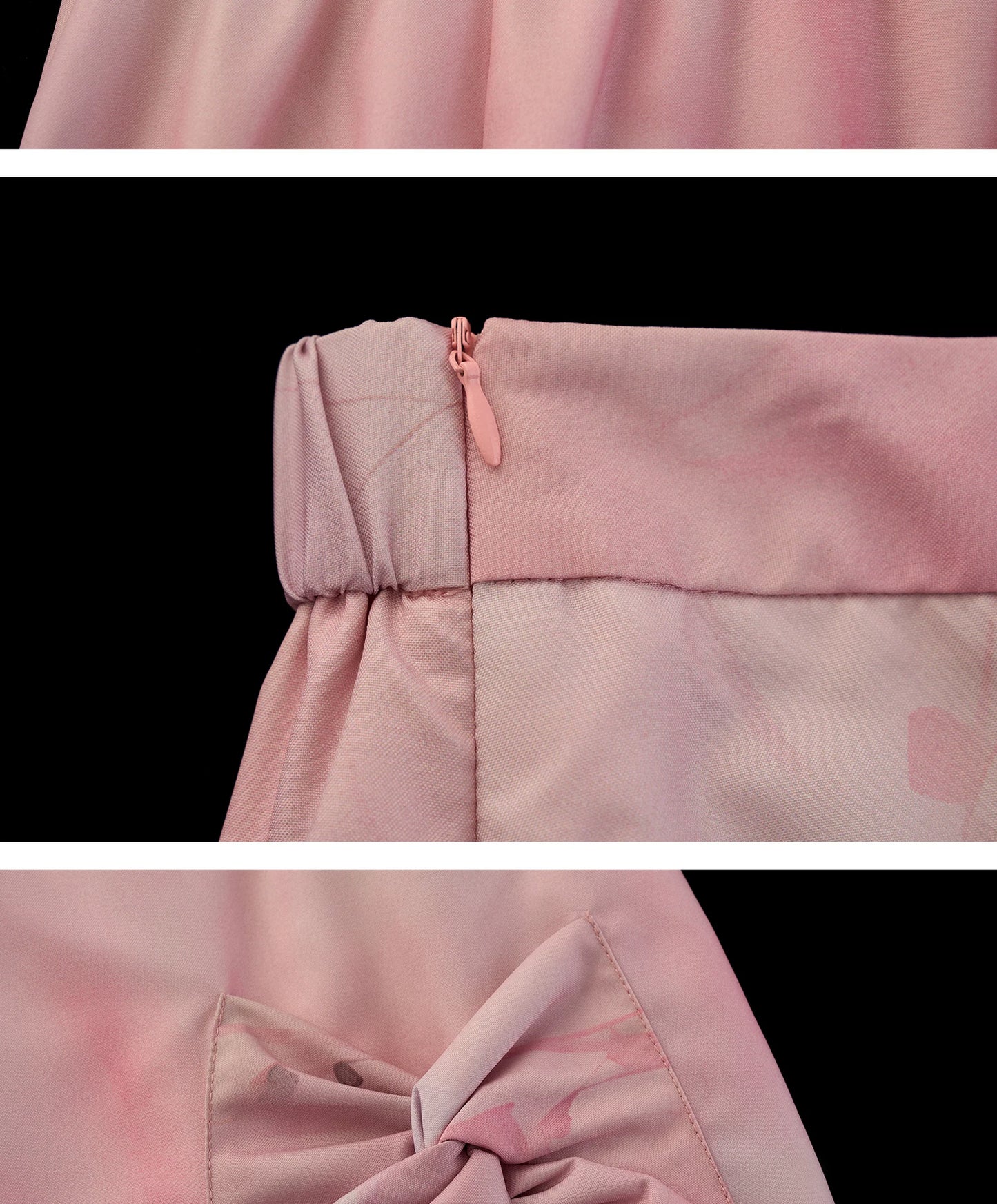 "Peach Bloom Mood" Bow Cami & Midi Skirt Set WE906
