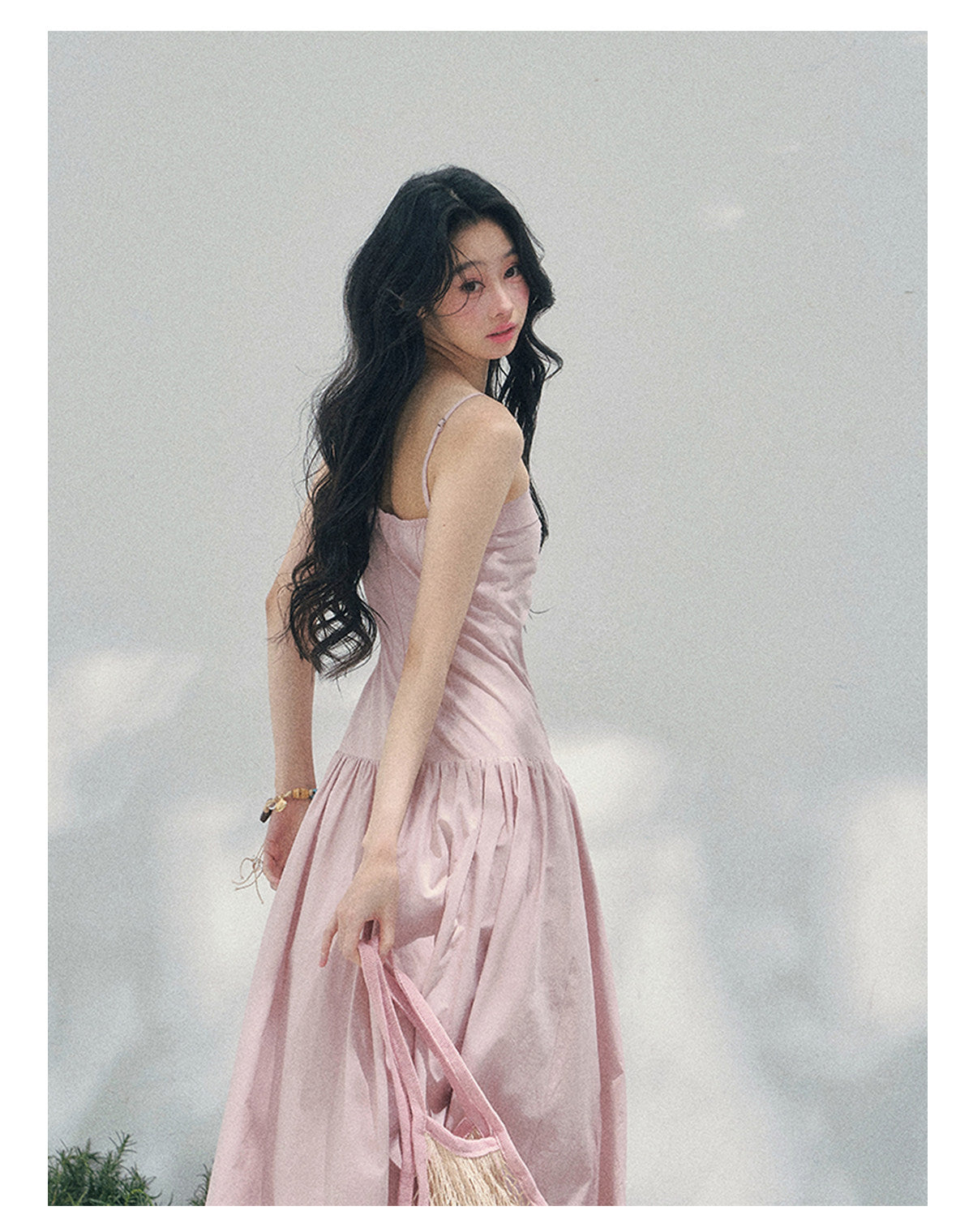 “She Passed Through Bloom Season” Lotus Mauve Bubble Maxi Dress