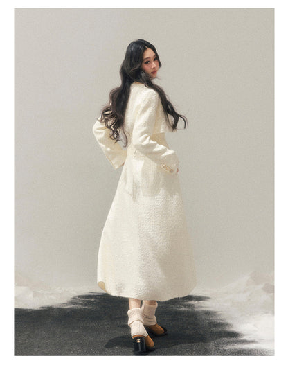少也眼 "Before the Moon Falls" Bouclé Wool Tweed Set - White