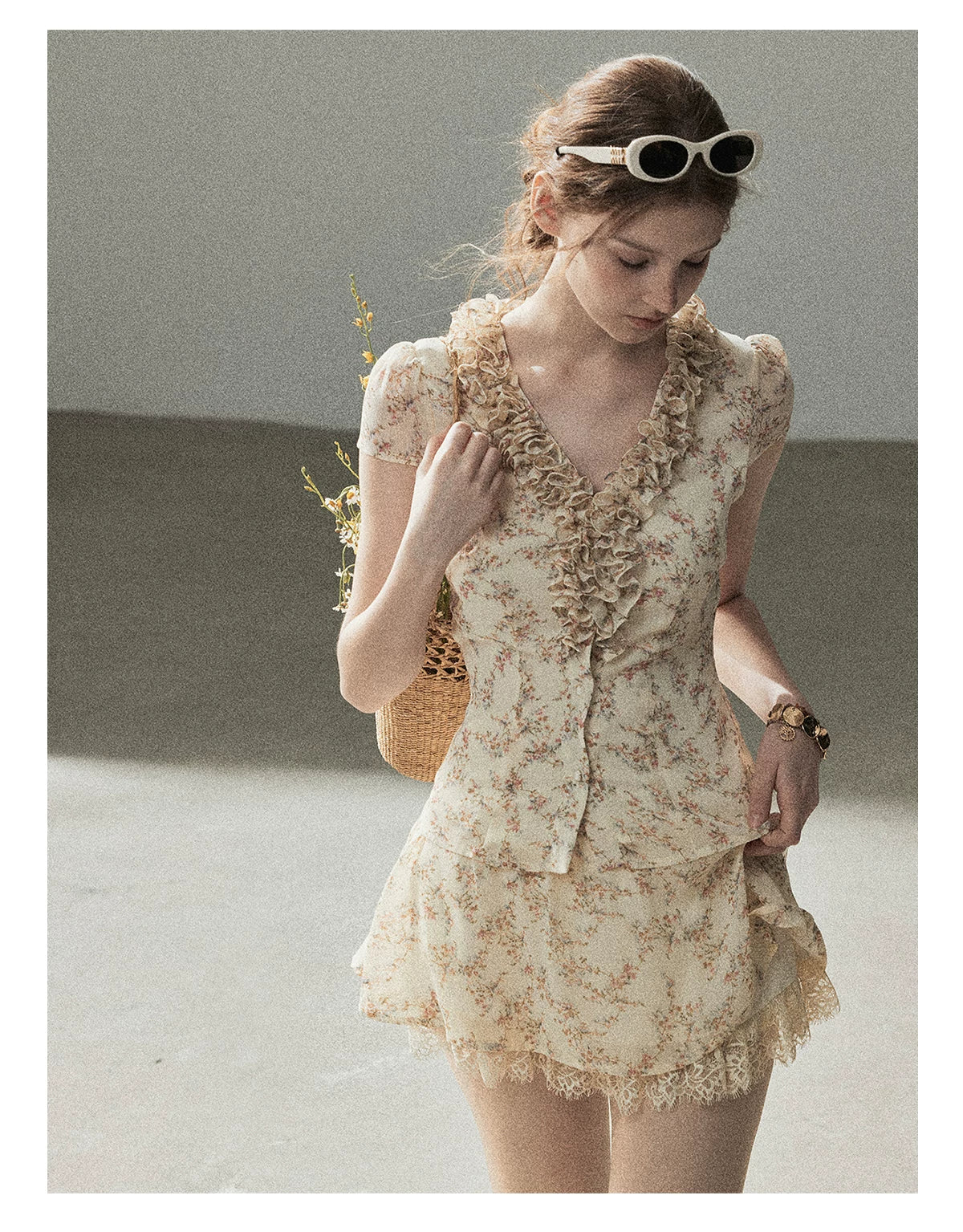 "Daisies in Your Arms" Soft Goose Yellow Chiffon Set