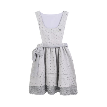 Vintage Japanese-Style Detachable 2-Way Pinafore Dress & Blouse Set