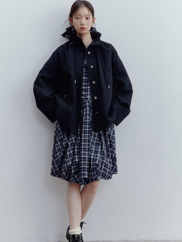 FUSSED Blues Prussian Blue Workwear Jacket – Dusky Blue Cotton FOF-25SS162