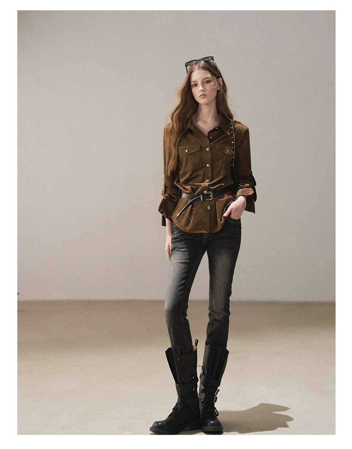AOMALM - “Her Shoreline” American Vintage Slim Flare Jeans (Rock Black / Vintage Blue)