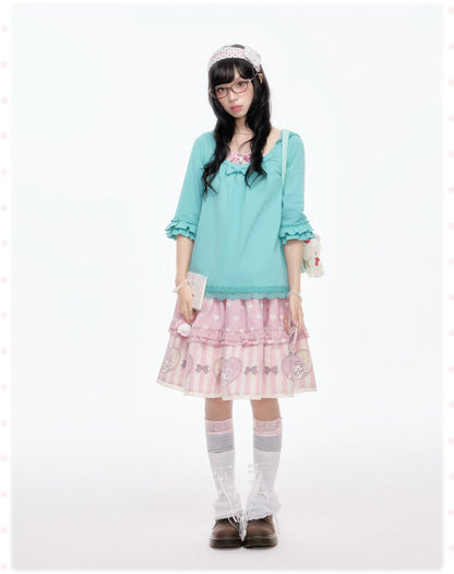 “Melody Garden” Mint Green My Melody Ruffle Hoodie Jacket Set