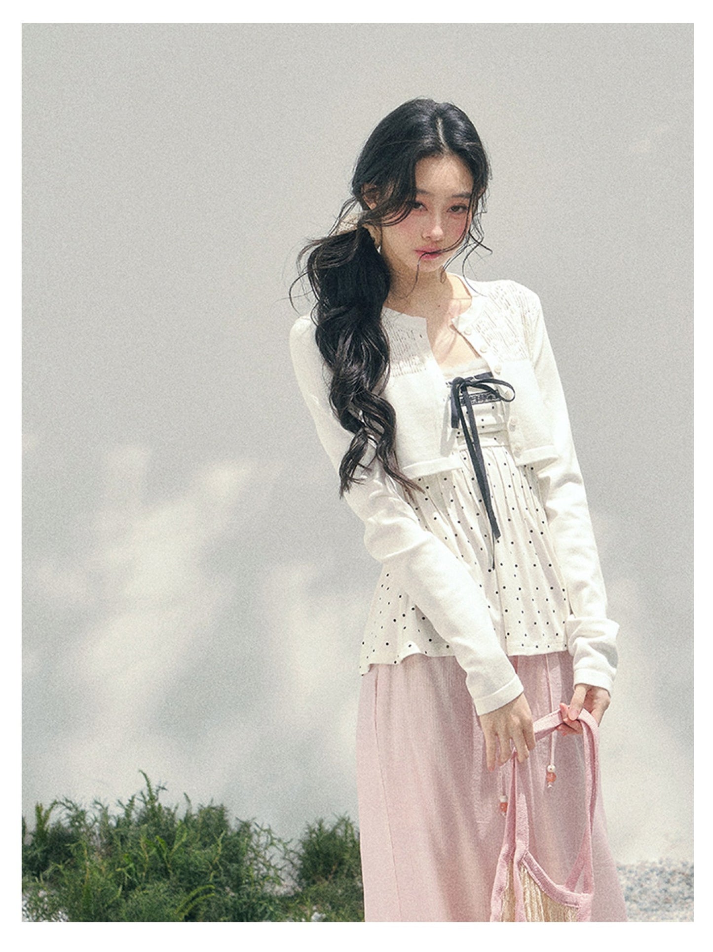 少也眼 “Polka Brandy Lace” White Modal Lace Set 136