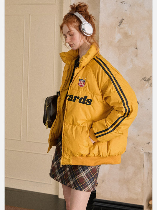 EZEK - Vintage Varsity Stripe Puffer Jacket