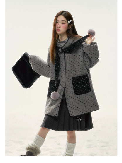 BIBIBENCY - Dark Gray Knit Pleated Midi Skirt
