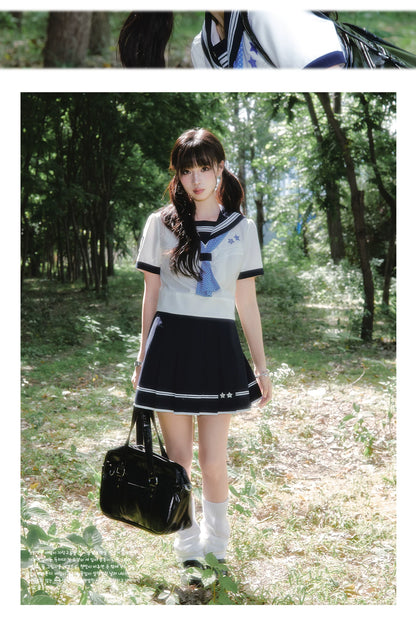 "Evening Star" Classic Sailor Uniform Collection (Sailor Blouse / Pleated Mini Skirt / Pleated Midi Skirt / Sailor Scarf)