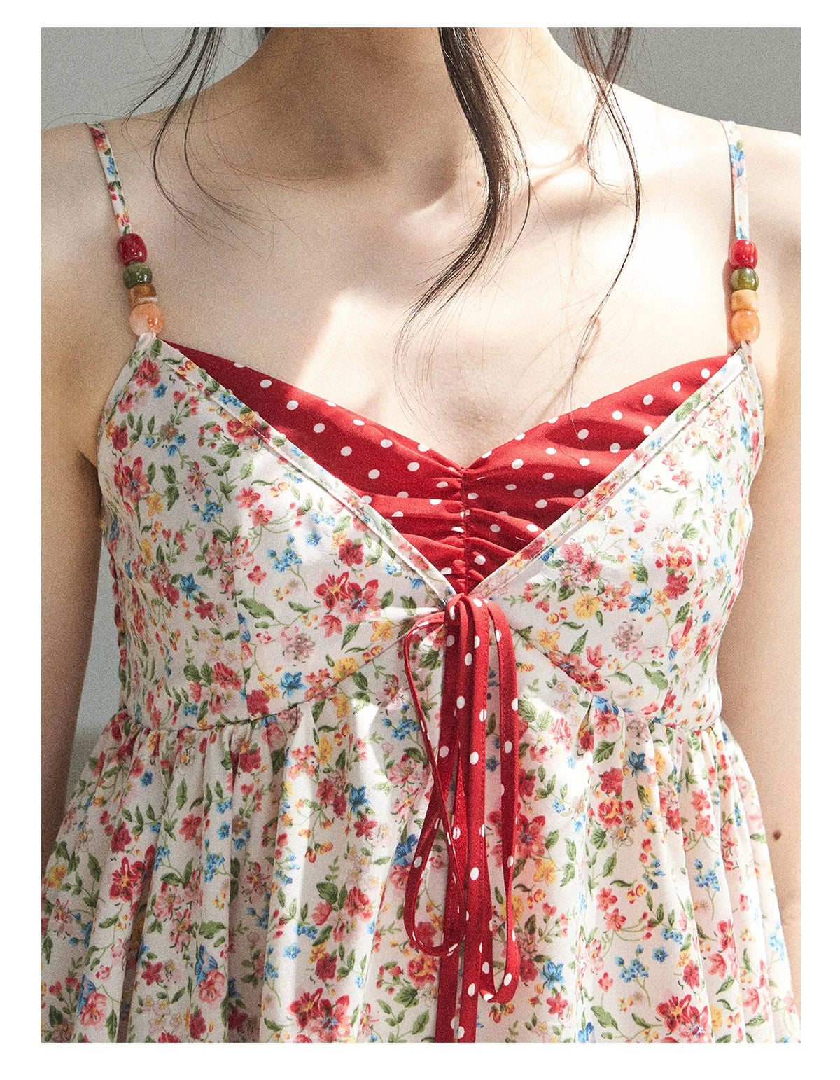 "Berry Petals" Dutch Cream Layered Floral Asymmetrical Peplum Top