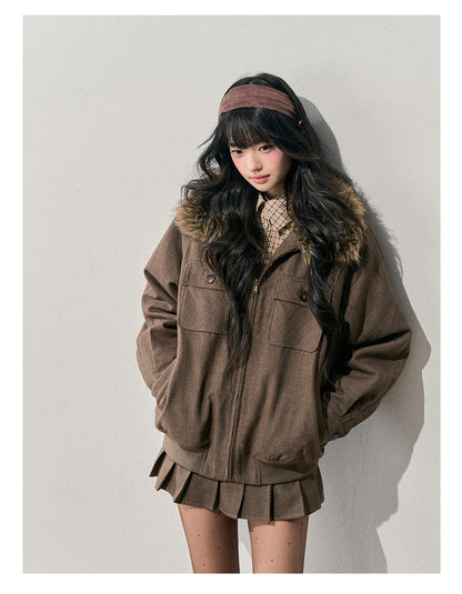 少也眼 “Twilight Warmth” Hepburn-Style Winter Jacket & Skirt Set 684616