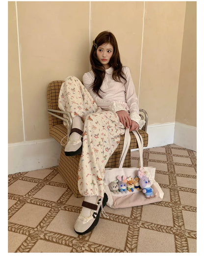 “Dream Pony Picnic” Apricot Pony Print Lounge Pants